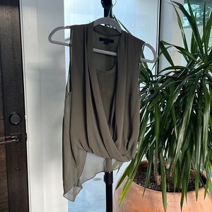 AllSaints Army Green Asymmetric Blouse